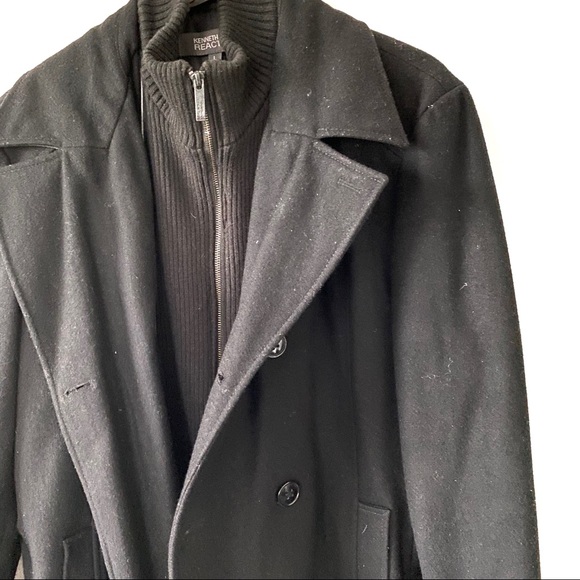 Kenneth Cole Reaction Men's Wool Peacoat - Picture 2 of 4